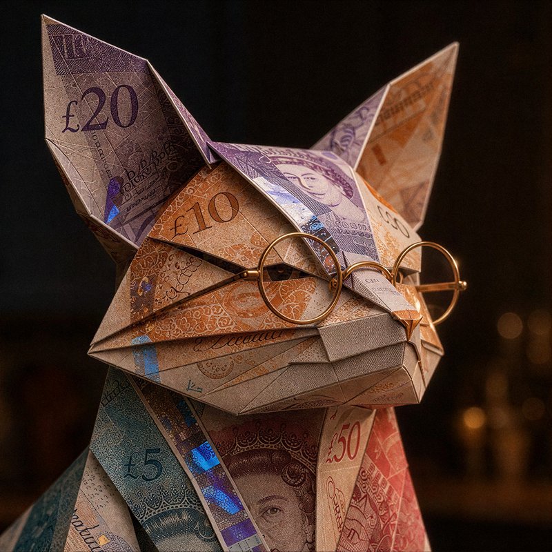 Finance Fox, an origami fox